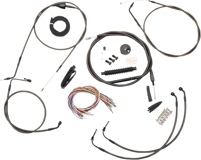 LA CHOPPERS Cable Kit - 18" - 20" Ape Hanger Handlebars - Midnight LA-8005KT2B-19M