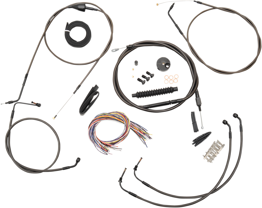 LA CHOPPERS Cable Kit - 18" - 20" Ape Hanger Handlebars - Midnight LA-8005KT2B-19M
