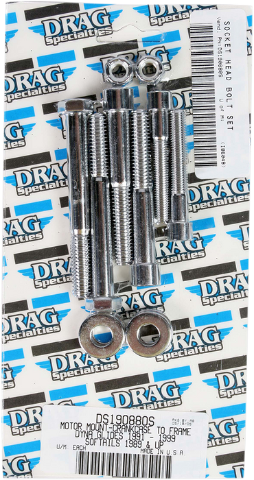 DRAG SPECIALTIES Smooth Motor Mount Bolt Kit - Dyna MK267S