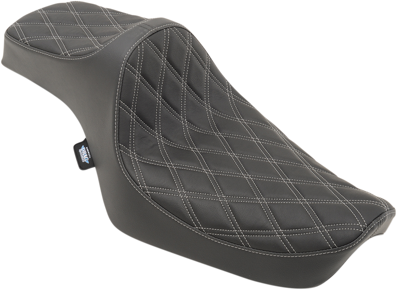 DRAG SPECIALTIES Predator III Seat - Double Diamond - Silver Stitching NO RUBBER BUMPERS 0804-0733