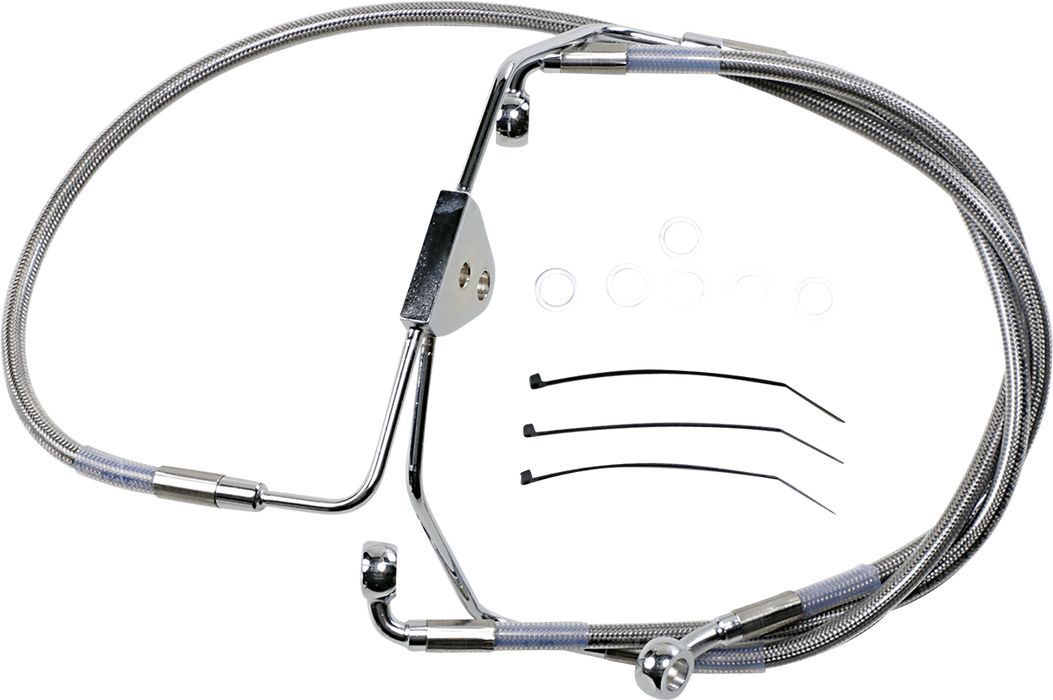 DRAG SPECIALTIES Brake Line - Front - +4" - Touring - Stainless Steel 620085-4