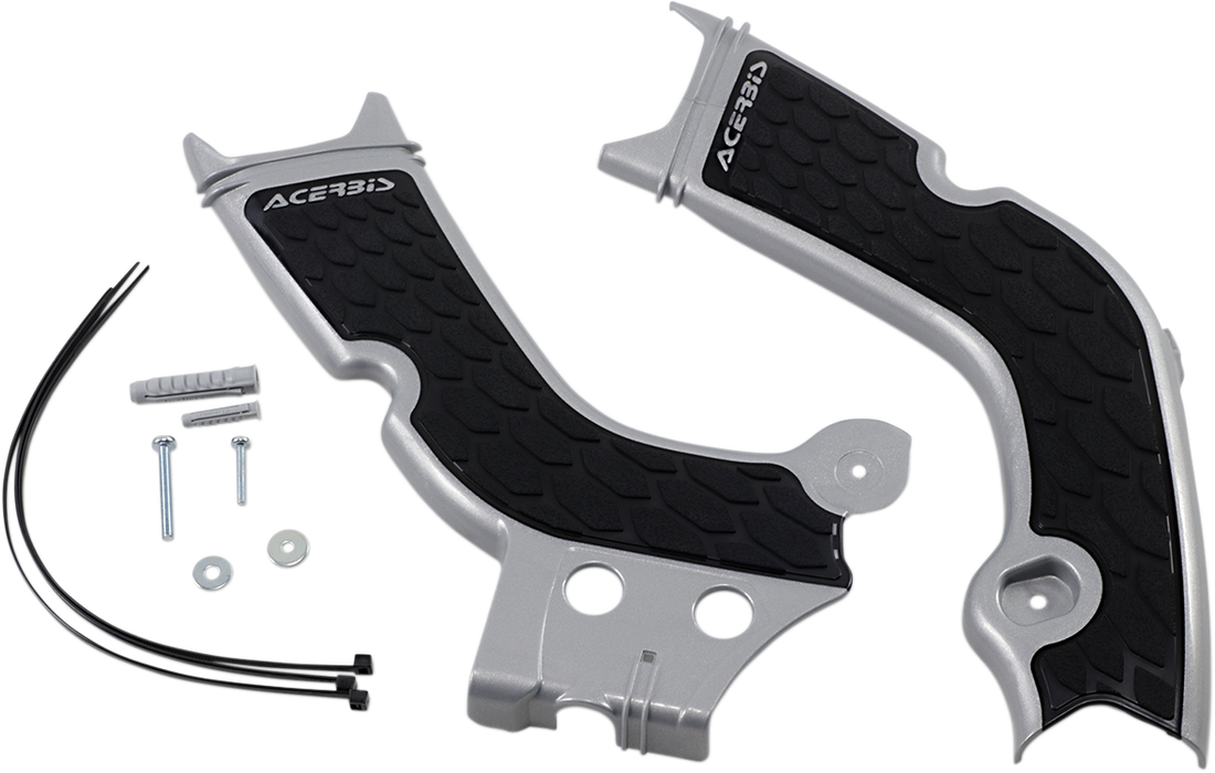 ACERBIS X-Grip Frame Guards - Silver/Black CRF250R/CRF450R  20-21  2736331015