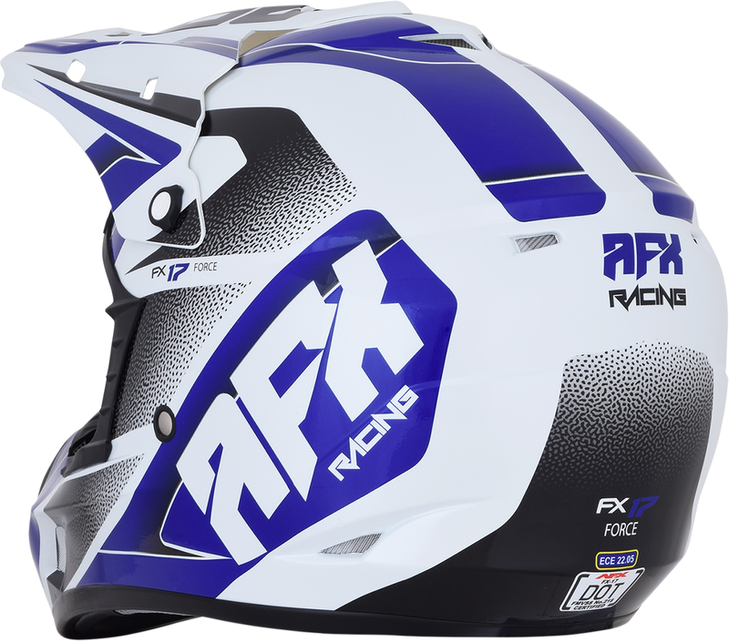 AFX FX-17 Motorcycle Helmet - Force - Pearl White/Blue - XS 0110-5237