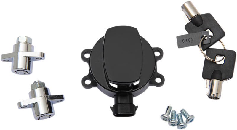 DRAG SPECIALTIES Side Hinge Ignition Switch with Saddlebag Lock - Gloss Black E21-0214GB/50