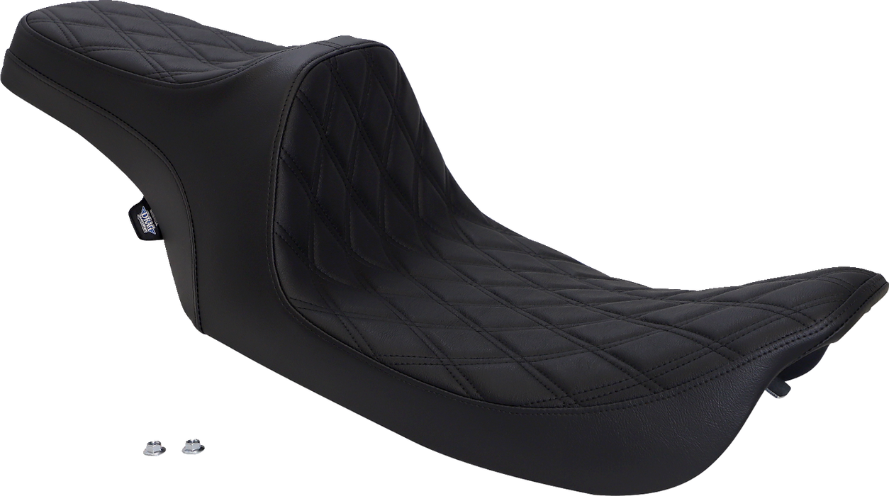 DRAG SPECIALTIES Predator III Seat - Double Diamond - Black Stitched FIT 99-07 FLHR,06-07 FLHX 0801-1129