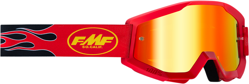 FMF Youth PowerCore Goggles - Flame - Red - Red Mirror F-50055-00004 2601-3021