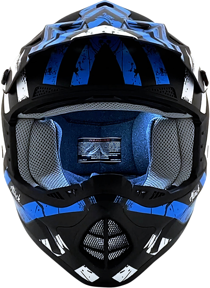 AFX FX-17 Motorcycle Helmet - Attack - Matte Black/Blue - 4XL 0110-7644