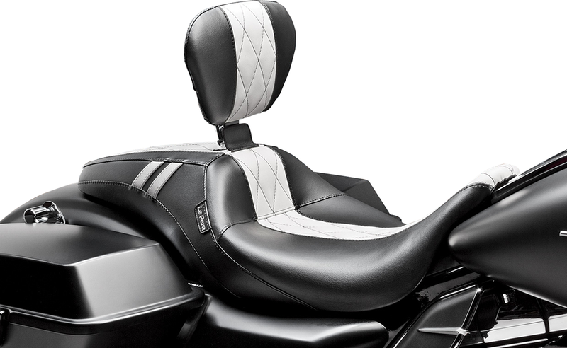 LE PERA Outcast GT Seat - Full-Length - With Backrest - Black Double Diamond W/White Inlay LK-987BRGTWDM