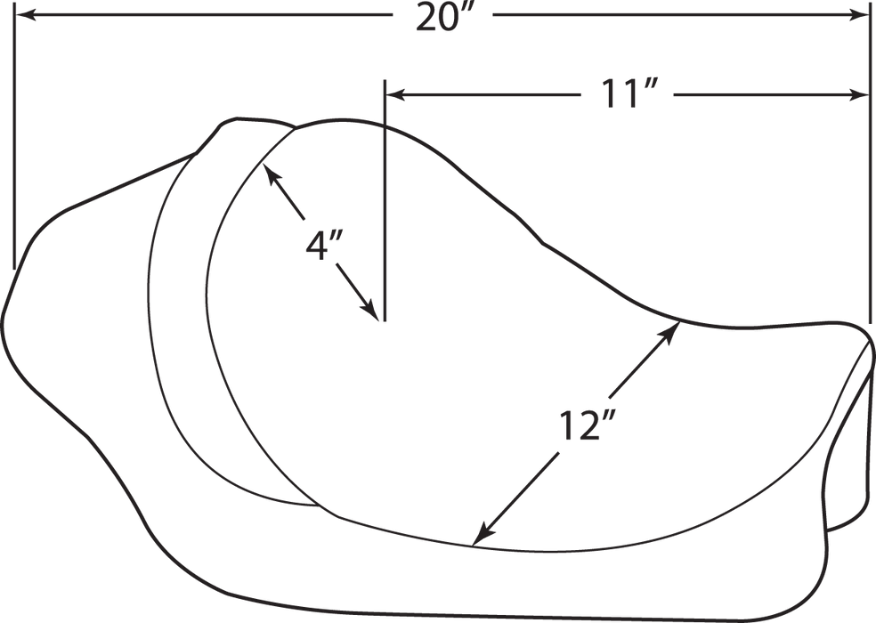 DRAG SPECIALTIES Solo Seat - Smooth - Driver Backrest - XL '04-'22 NO RUBBER BUMPERS 0804-0391