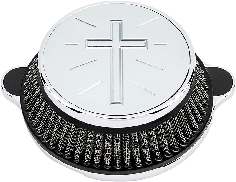 LA CHOPPERS Cross Air Cleaner - Chrome - M8 LA-2395-03
