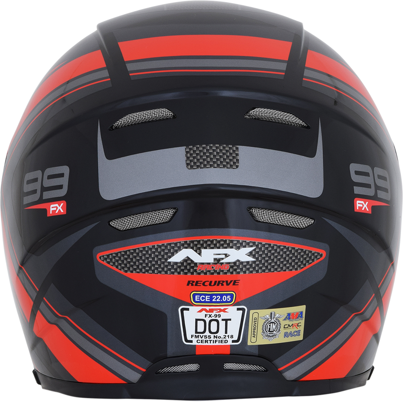 AFX FX-99 Motorcycle Helmet - Recurve - Black/Red - Small 0101-11111