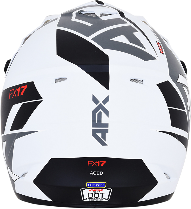 AFX FX-17 Motorcycle Helmet - Aced - Matte White/White - Small 0110-6494