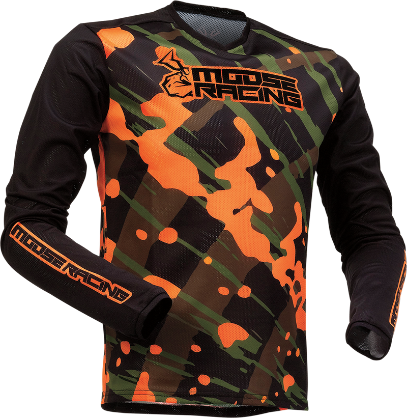 MOOSE RACING Youth Agroid Mesh Jersey - Olive/Orange - XL 2912-2178