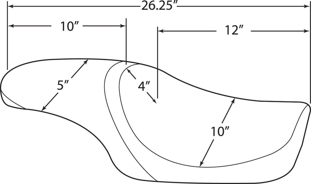 DRAG SPECIALTIES Predator Seat - '82-'03 XL NO RUBBER BUMPERS 0804-0384