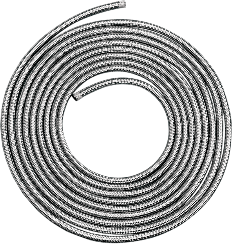 DRAG SPECIALTIES Braided Oil/Fuel Line - Stainless Steel - 5/16" - 25' 096613-BX-LB6