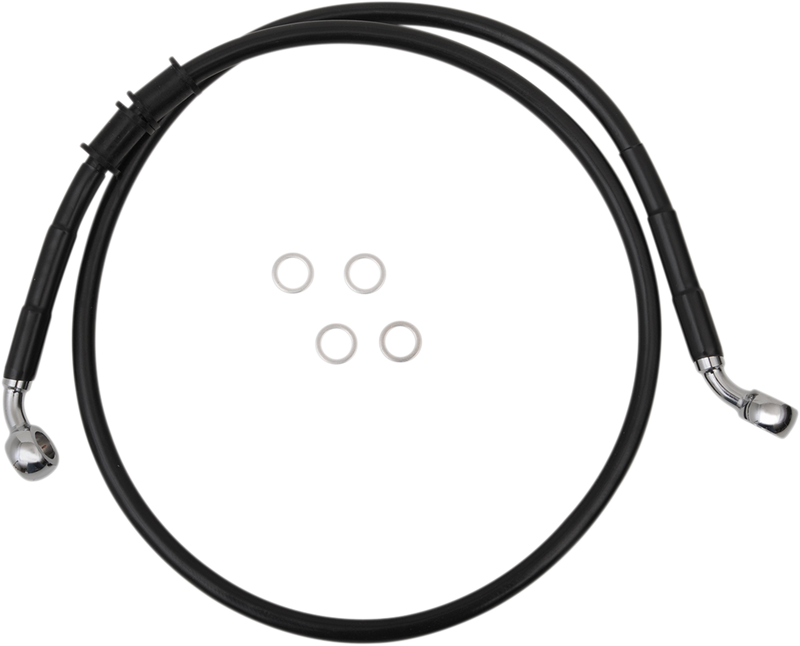 DRAG SPECIALTIES Brake Line - Front - +4" - Black - XL 614760-4BLK