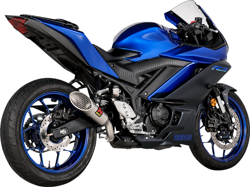 Yamaha R3 MT03 2022-2024 Exhaust, Akrapovic, New Slip-On Titanium End Cap S-Y3SO6-IVOSS