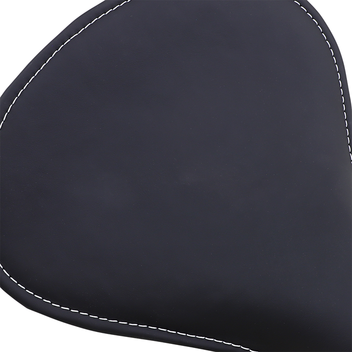 DRAG SPECIALTIES Seat - Spring Solo - Low-Profile - Large - Black Solar-Reflective Leather/White Perimeter Stitch 0806-0055