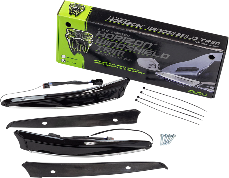 CIRO LED Windshield Trim - 15-20 FLTR - Black 11051
