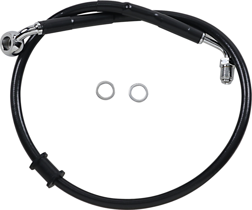 DRAG SPECIALTIES Brake Line - +2" - Black - '18-'21 Softail 618604-2BLK