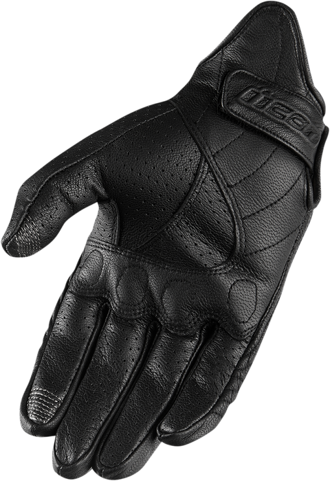 ICON Women's Pursuit Classic™ Perforated Leather Motorcycle Gloves - Black - Medium 3302-0801