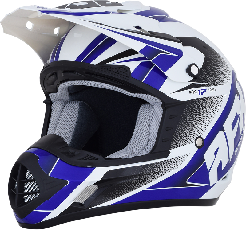 AFX FX-17 Motorcycle Helmet - Force - Pearl White/Blue - XS 0110-5237