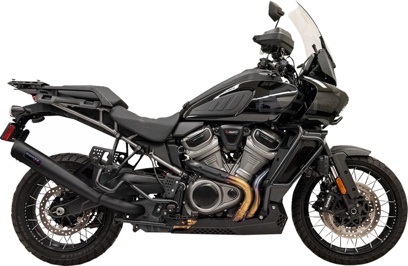 BASSANI XHAUST 4" Stainless Steel Slip-On Exhaust - Black Pan America 1250 1P187SSB