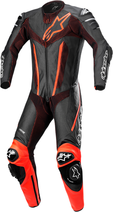 ALPINESTARS Fusion 1-Piece Suit - Black/Red Fluorescent - US 38 / EU 48 3153022-1030-48