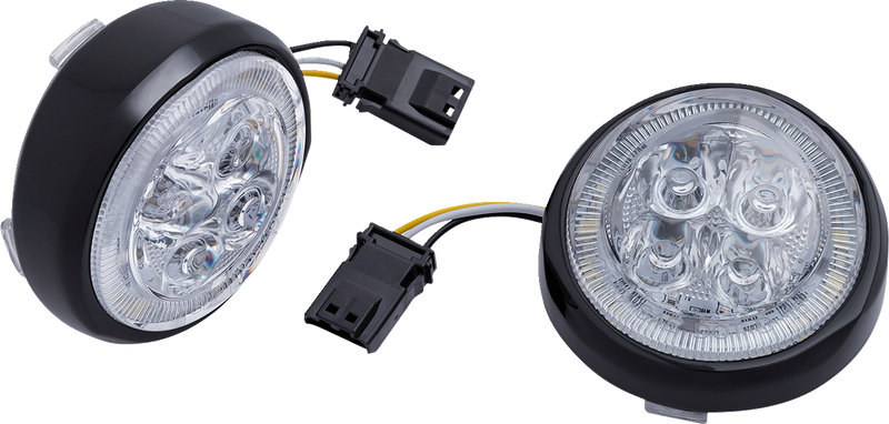 CIRO Turn Signal Insert - Front - Black/Clear 45423