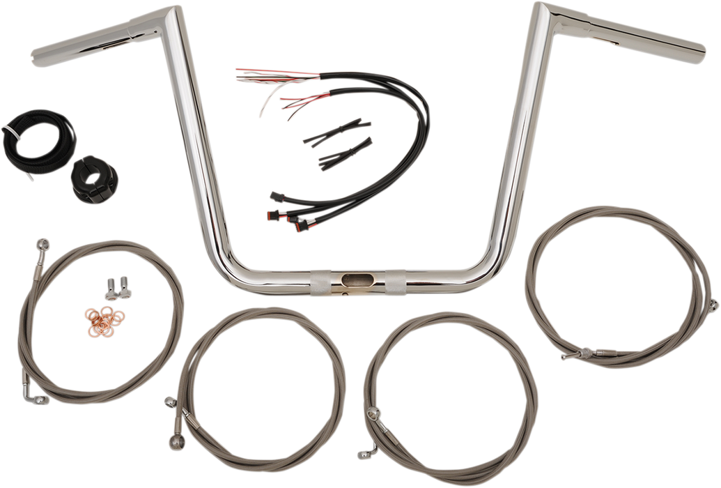 LA CHOPPERS Handlebar and Cable Kit - 13" - Chrome LA-7312KT1-63