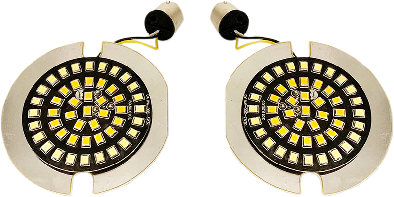 DRAG SPECIALTIES Flat-Style Dual Front Turn Signal Insert - White - Amber DS-300-AW-1157T