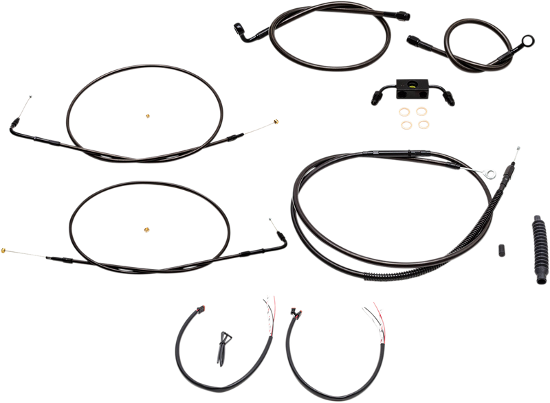 LA CHOPPERS Cable Kit - 12" - 14" Ape Hanger Handlebars - Midnight LA-8321KT2-13M