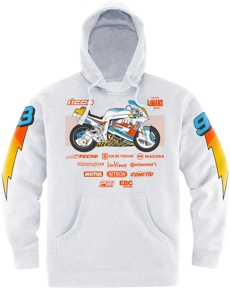 ICON Gixxer Johnny Hoodie - White - Small 3050-6890
