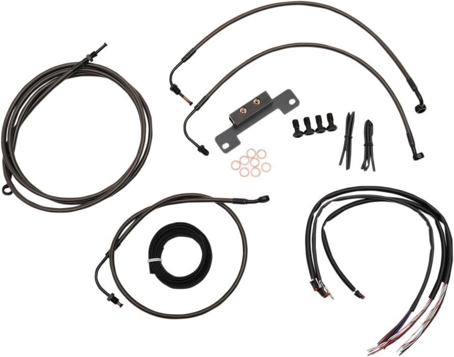 LA CHOPPERS Cable Kit - 15" - 17" Ape Hanger Handlebars - Midnight LA-8012KT2-16M