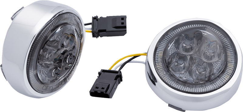 CIRO Turn Signal Insert - Front - Chrome/Smoke 45603