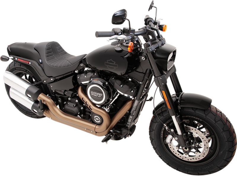 DRAG SPECIALTIES EZ-Solo Seat - Scorpion Stitch - Silver Thread - Vinyl - FXFB '18-'22 ACT EZ-ON STYLE 0802-1129