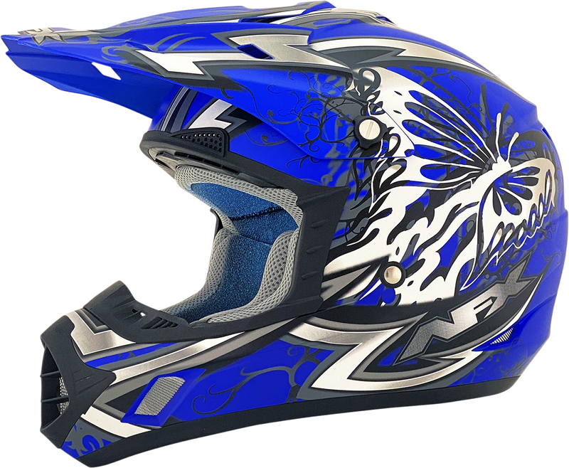 AFX FX-17 Motorcycle Helmet - Butterfly - Matte Blue - Medium 0110-7123