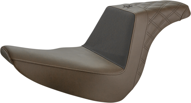 SADDLEMEN Unknown Industries Seat - Front Carbon Fiber/Black Gripper Lumbar/Rear Lattice - FL/FX '18-'23 UN18-29-173BR