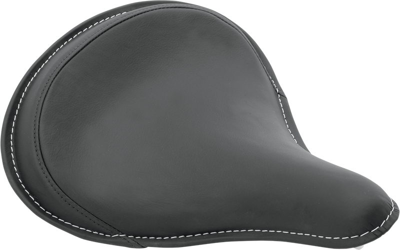 DRAG SPECIALTIES Seat - Spring Solo - Large - Black Solar-Reflective Leather/White Perimeter Stitch 0806-0048