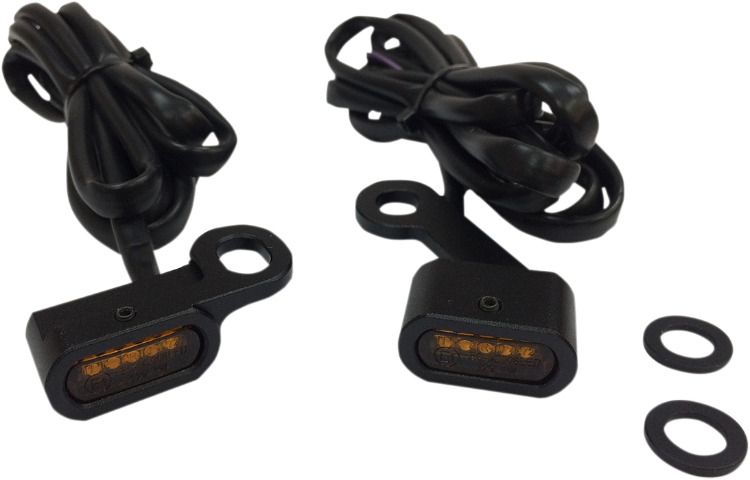 DRAG SPECIALTIES LED Handlebar Marker Lights - XL - Black/Amber L22-0231MBAENU