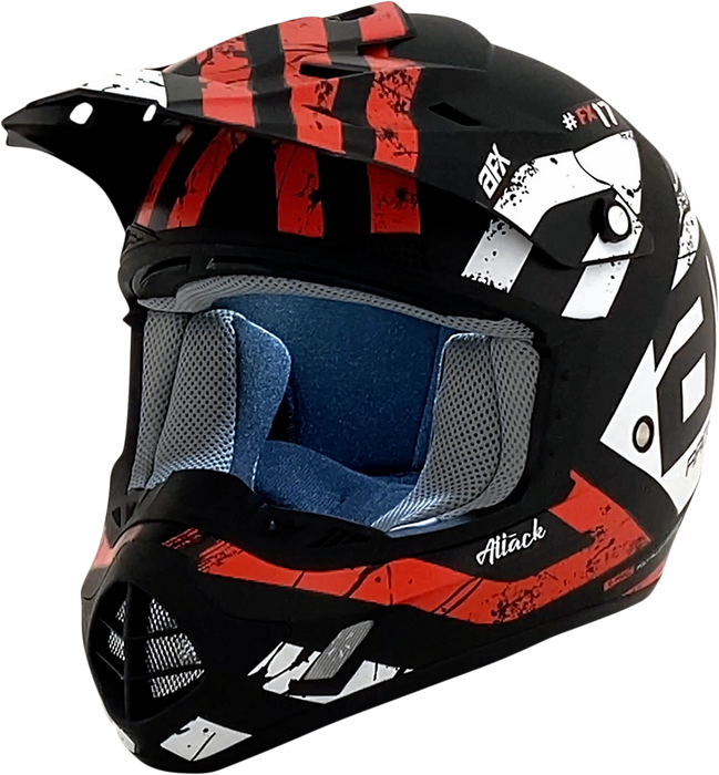 AFX FX-17Y Motorcycle Helmet - Attack - Matte Black/Red - Small 0111-1402
