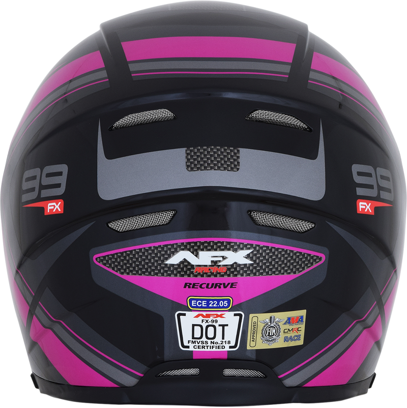 AFX FX-99 Motorcycle Helmet - Recurve - Black/Fuchsia - Small 0101-11102