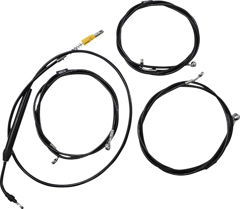 LA CHOPPERS Handlebar Cable/Brake Line Kit - 12" - 14" Ape Hanger Handlebars - Black Vinyl LA-8058KT-13B
