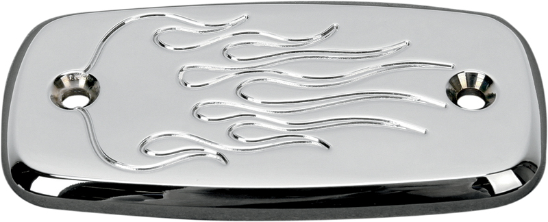 BARON Master Cylinder Cover - Flame - Suzuki - Chrome BA-7681-03