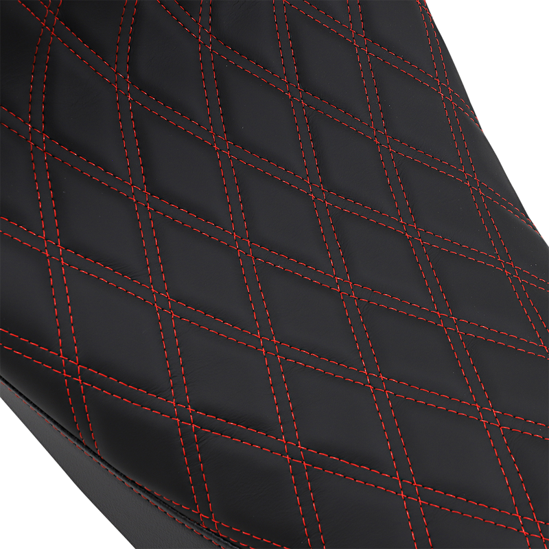 DRAG SPECIALTIES Forward Low Solo Seat - Diamond - Red Stitched - FL '08-'22 0801-1254