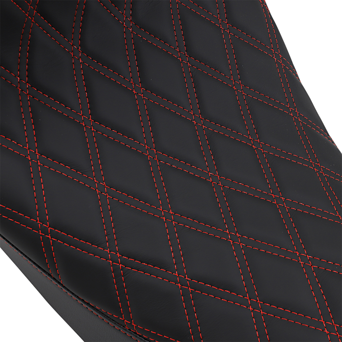DRAG SPECIALTIES Forward Low Solo Seat - Diamond - Red Stitched - FL '08-'22 0801-1254