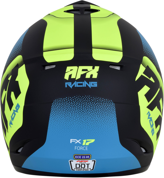 AFX FX-17 Motorcycle Helmet - Force - Matte Black/Green/Blue - Large 0110-5216