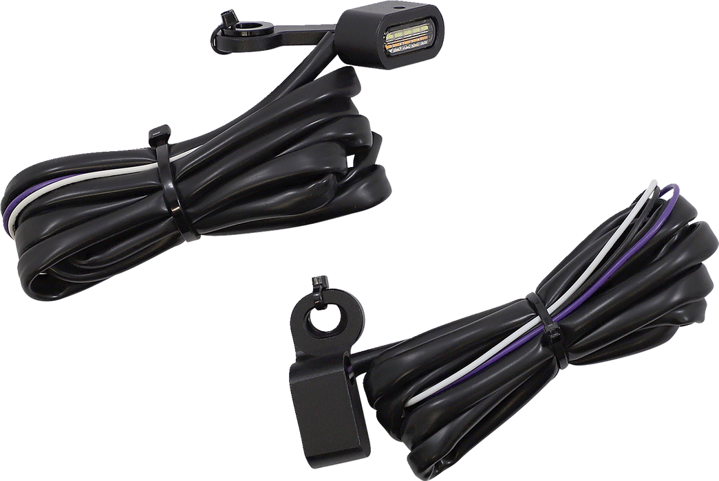 DRAG SPECIALTIES Marker Lights - White/Amber - Black L22-0231DMBE