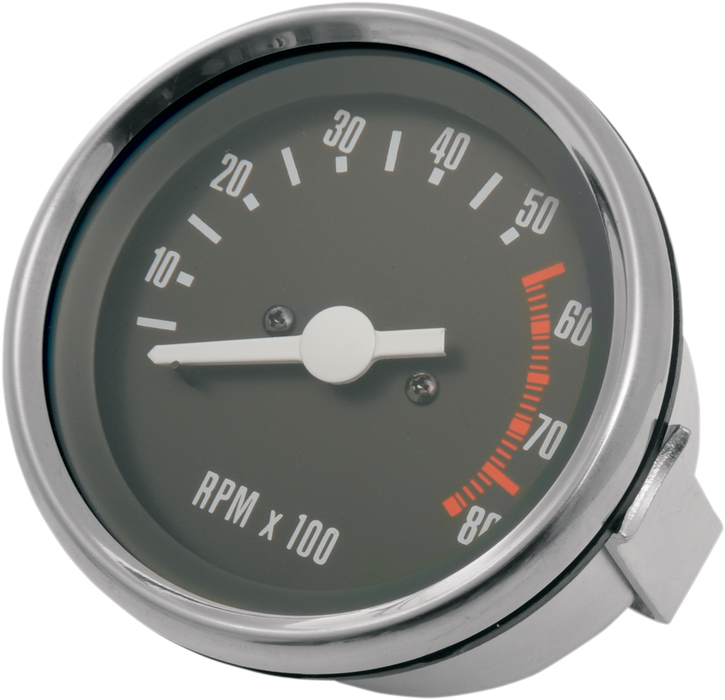 DRAG SPECIALTIES OE Style Tachometer - Stainless Steel Bezel - 2.75" Diameter 21-0901-BX-LB1