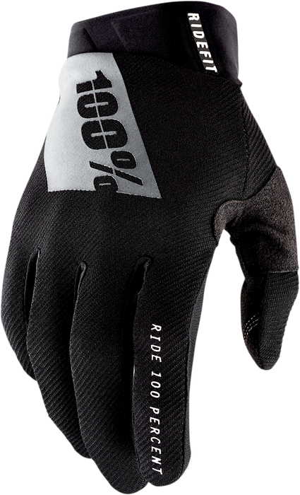 100% Ridefit Gloves - Black - Small 10010-00000